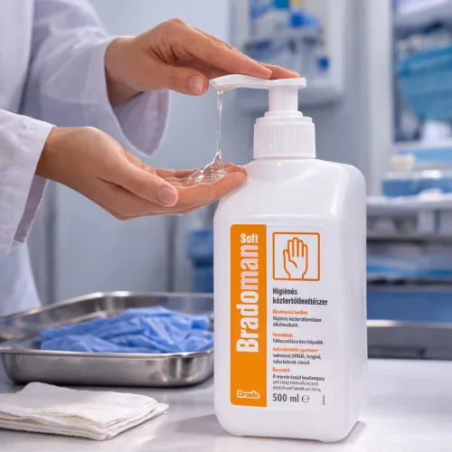 Bradoman soft higiénés kézfertőtlenítő 500 ml pumpás