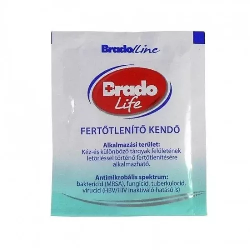 Bradolife fertőtlenítő kendő 100 db