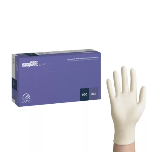 EasyCare púderezett latex vizsgálókesztyű 100 db M méret