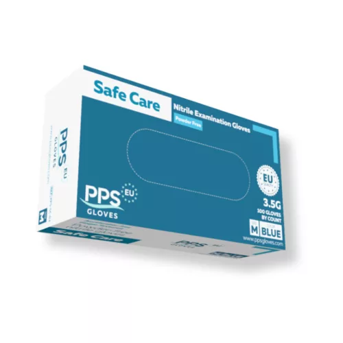 PPS Safe Care kék púdermentes nitril kesztyű 3,5 g 100 db