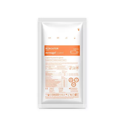 Mercator Dermagel Coated púdermentes latex sebészeti kesztyű 50 pár