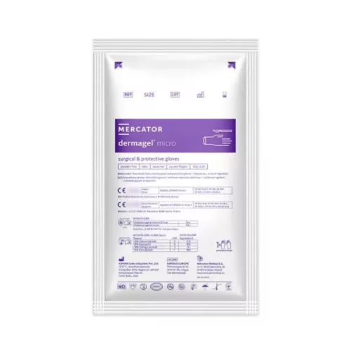 Mercator Dermagel Micro barna púdermentes latex sebészeti kesztyű 50 pár