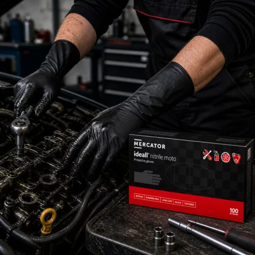 Ideall Nitrile Moto fekete nitril kesztyű 100 db
