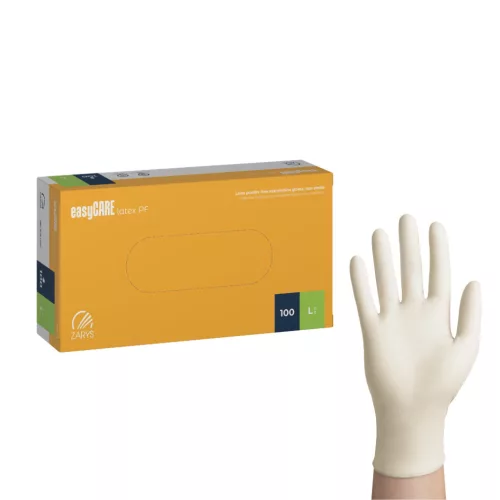 EasyCare púdermentes latex vizsgálókesztyű 100 db L méret