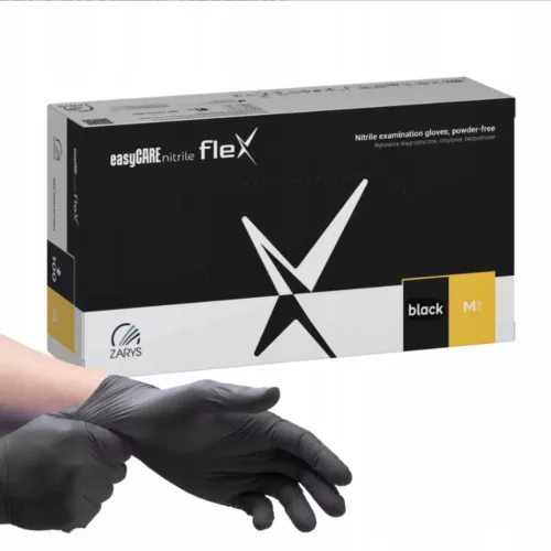 EasyCare Flex fekete púdermentes nitril kesztyű 3 g 100 db