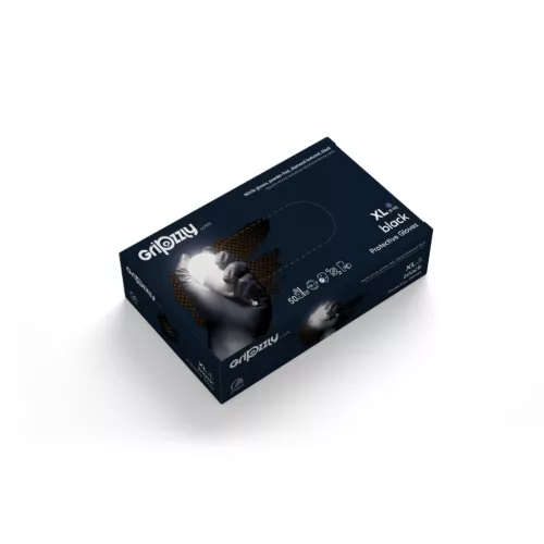 Gripzzly fekete nitril kesztyű 50 db XL méret