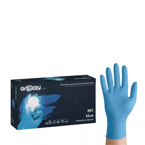 Gripzzly kék nitril kesztyű 50 db M méret