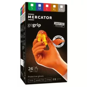 Mercator GoGrip One by One narancs púdermentes nitril kesztyű 100 db