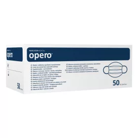 Opero sebészi maszk, gumis, háromrétegű, kék, 50 db